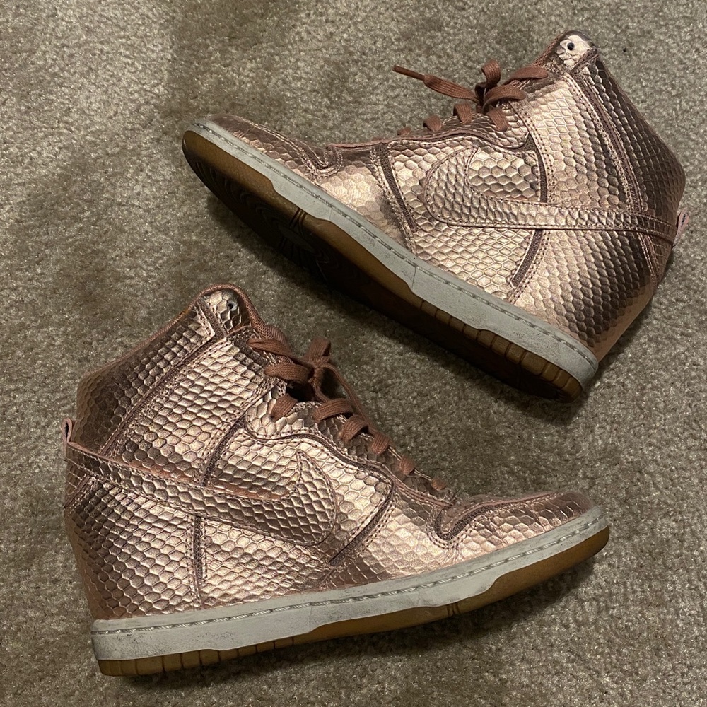 Nike Dunk Sky Hi metallic bronze sneakers